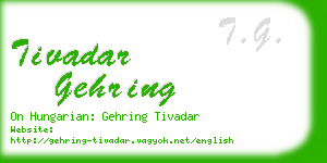 tivadar gehring business card